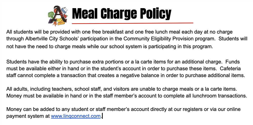 Meal Charge Policy